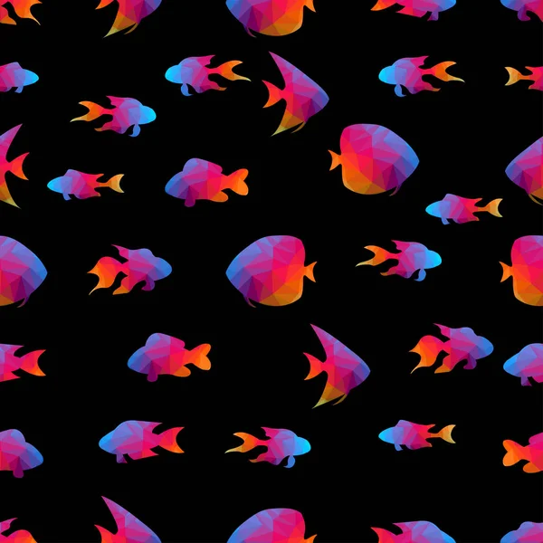 Abstracte Achtergrond Van Vissen Bestaande Uit Gekleurde Driehoeken — Stockvector