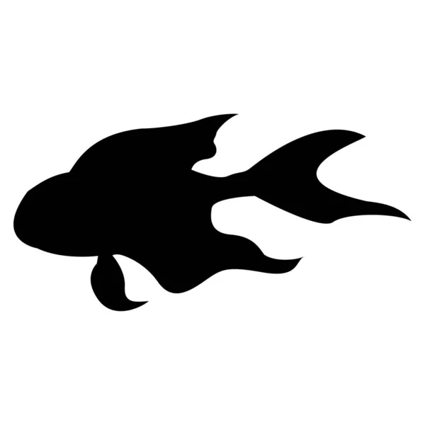 Black White Fish Icon — Stock Vector