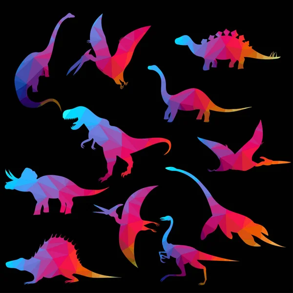 Patrón Dinosaurios Brillantes Colores — Archivo Imágenes Vectoriales