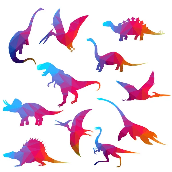 Modèle Dinosaures Lumineux Colorés — Image vectorielle