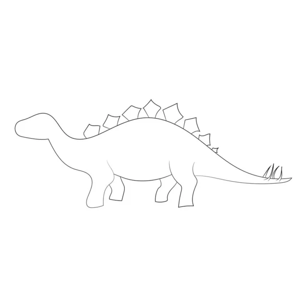 Чёрно Белый Динозавр — стоковый вектор
