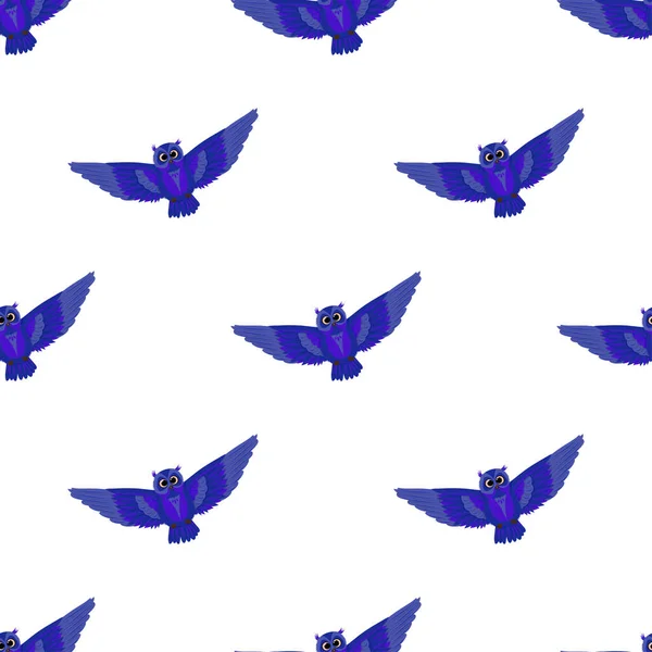 フクロウとのシームレスなパターン — ストックベクタ