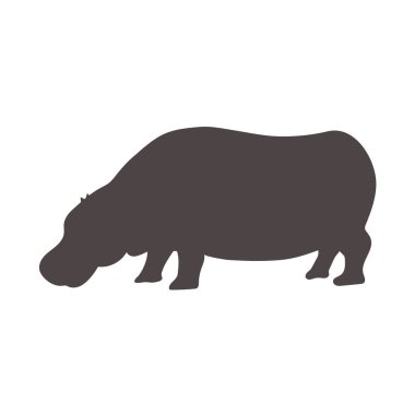 Gri suaygırı silueti beyazın üzerinde izole edilmiş.