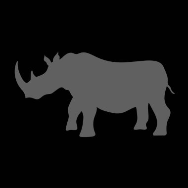 Gergedan siluetinin vektör çizimi