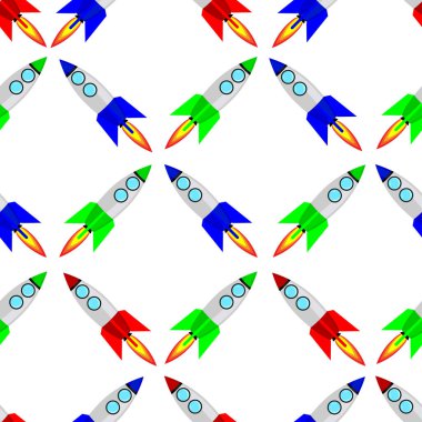 Roket desenleri. Kusursuz geometrik arka plan. parlak vektör illüstrasyonu.
