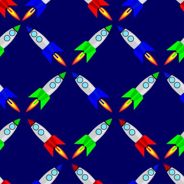 Roket desenleri. Kusursuz geometrik arka plan. parlak vektör illüstrasyonu.