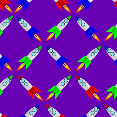 Roket desenleri. Kusursuz geometrik arka plan. parlak vektör illüstrasyonu.