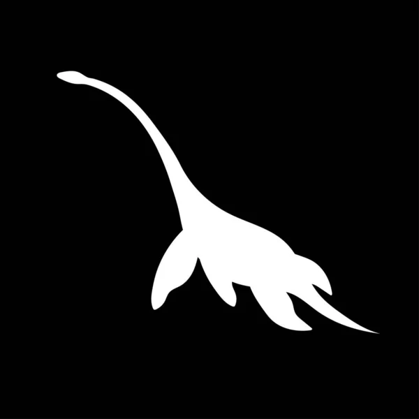 Dinosaurierzeichnung Auf Schwarzem Hintergrund Vektorillustration — Stockvektor