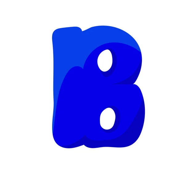 Blue Letter Isolated White Background Vector Illustration — Stock Vector