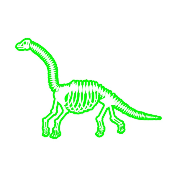 Dinosaur Skelet Tegning Hvid Baggrund Vektor Illustration – Stock-vektor