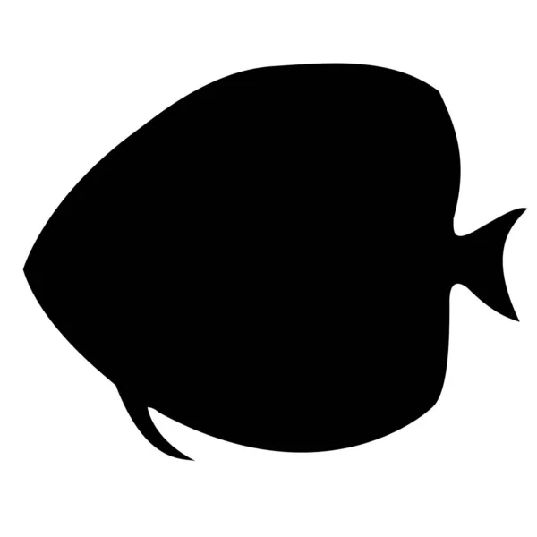 Black White Vector Illustration Fish Silhouette — Stock Vector