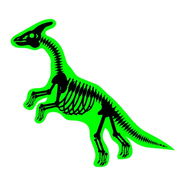 Esqueleto Dinossauro Desenho Sobre Fundo Branco Ilustração Vetorial —  Vetores de Stock
