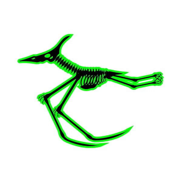 Esqueleto Dinosaurio Dibujo Sobre Fondo Blanco Ilustración Vectorial — Vector de stock
