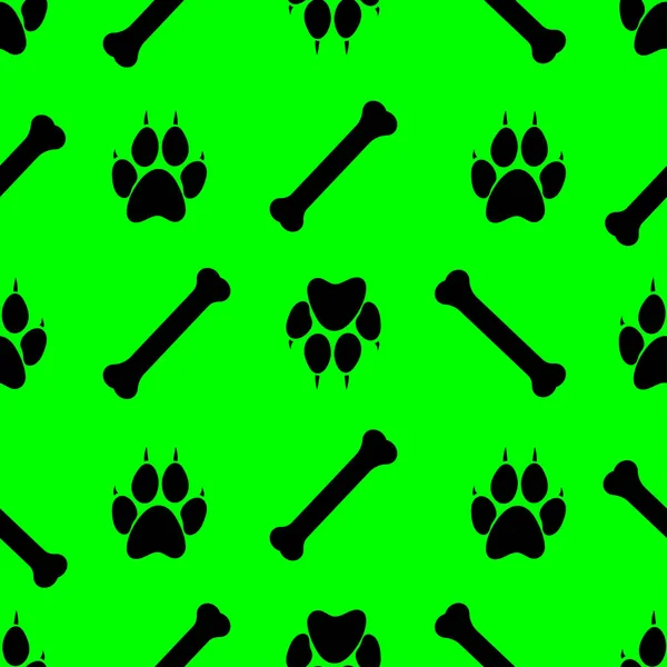 Hundepfote Drucken Symbole Und Knochen Tiersymbole — Stockvektor