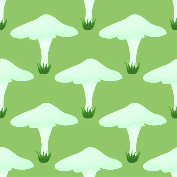 Seamless Pattern Mushrooms Vector Illustration — Stock Vector