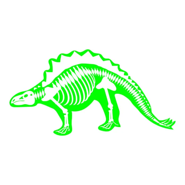 Рисунок Скелета Динозавра Белом Фоне Векторная Иллюстрация — стоковый вектор