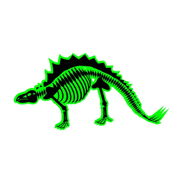 Dinosaur Skelet Tegning Hvid Baggrund Vektor Illustration – Stock-vektor