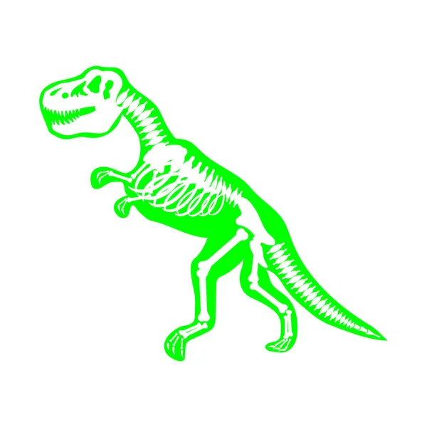 Tyrannosaurus Skelet Tekening Witte Achtergrond — Stockvector