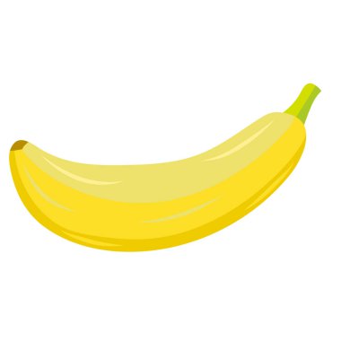 Muz ikonu. Beyaz arkaplanda izole edilmiş web tasarımı için sarı muz vektör illüstrasyonunun izometriği