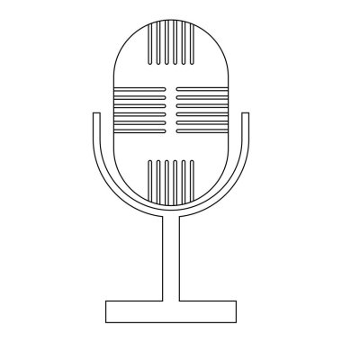 mikrofon simgesi. müzik ve enstrüman teması. Yalnız tasarım. vektör illüstrasyonu
