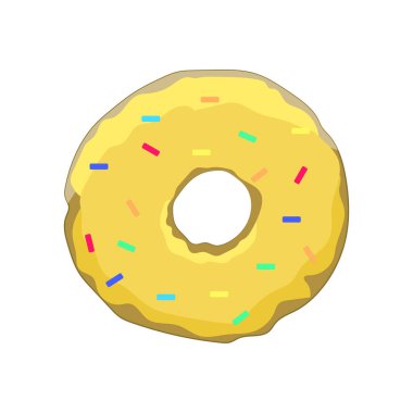 Çörek ikonu. Web için donut vektör simgesinin düz çizimi