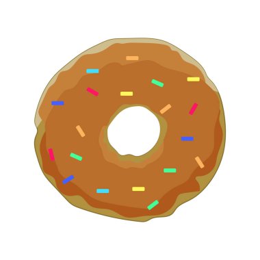 Çörek ikonu. Web için donut vektör simgesinin düz çizimi