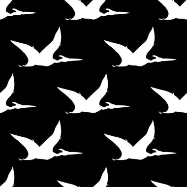 Siyah ve beyaz dinozorların deseni