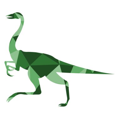 Beyaz arkaplanda renkli dinozor, vektör illüstrasyonu 