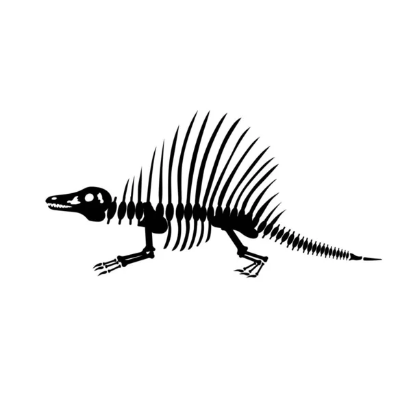 Icône Squelette Dinosaure Sur Fond Blanc Illustration Vectorielle — Image vectorielle