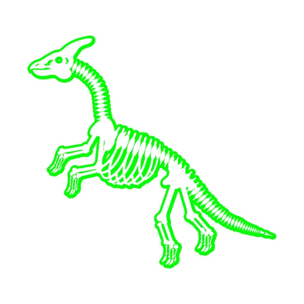 Esqueleto Dinosaurio Icono Sobre Fondo Blanco Ilustración Vectorial — Vector de stock