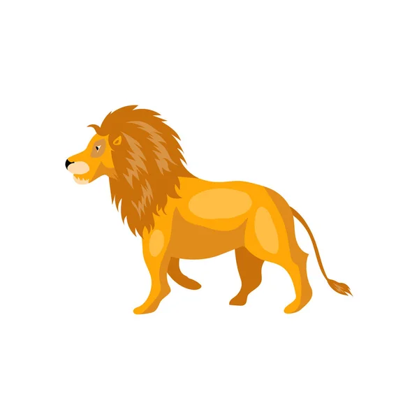 Vector Illustration Lion White Background — Stock Vector