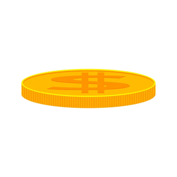 Gold Coin Icon Vector Illustration — Stock Vector