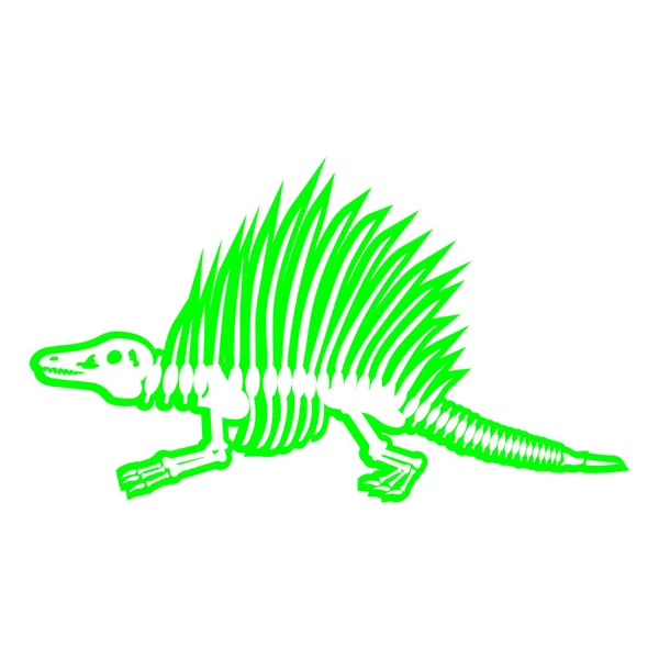 Иконка Скелета Динозавра Белом Фоне Векторная Иллюстрация — стоковый вектор