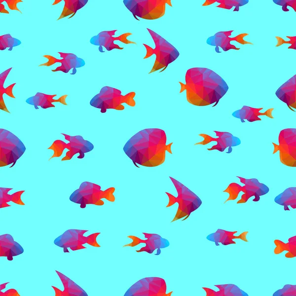 多彩的鱼的无缝图案 矢量说明 — 图库矢量图片