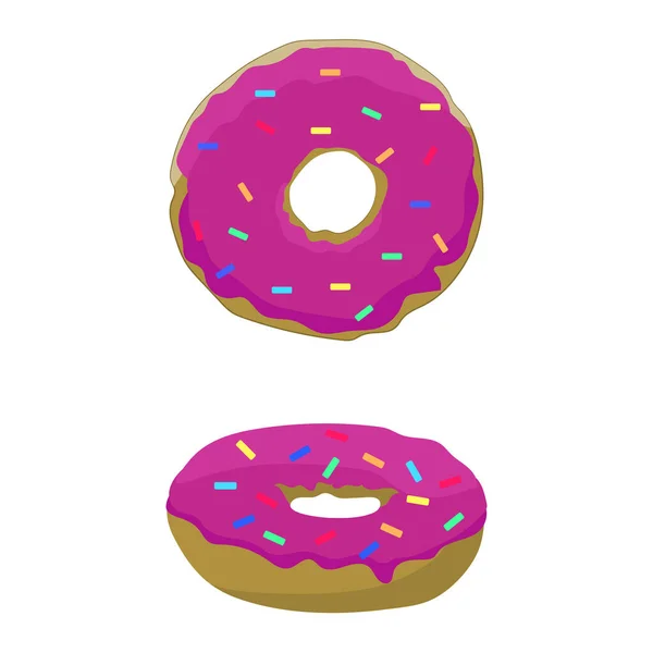 Bunte Donuts Zeichnung Nahtloses Muster Vektorillustration — Stockvektor