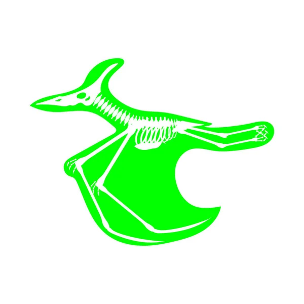 Scheletro Dinosauro Disegno Sfondo Bianco Illustrazione Vettoriale — Vettoriale Stock