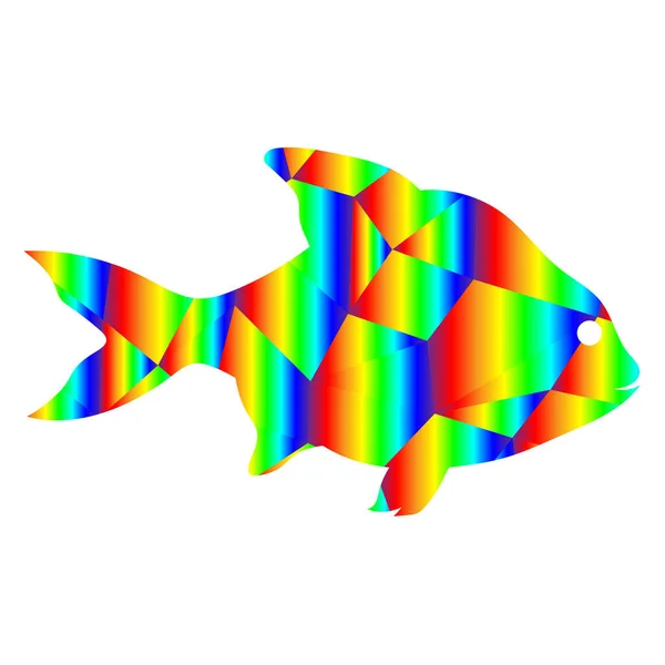 Abstrakter Hintergrund Von Fischen Bestehend Aus Farbigen Dreiecken — Stockvektor