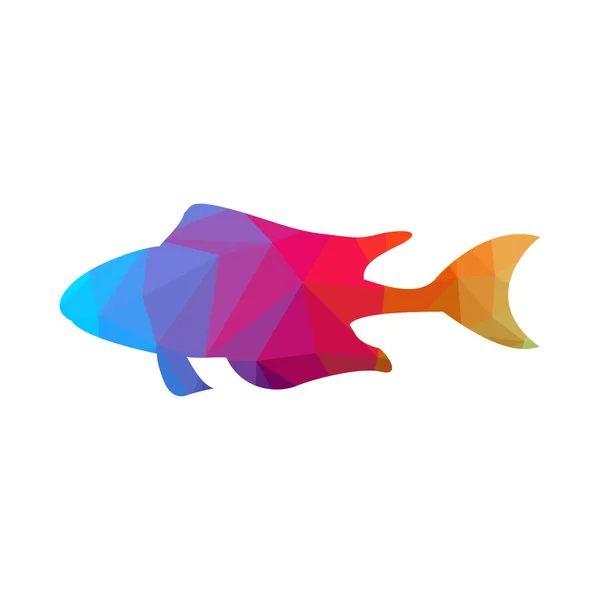 Abstrakter Hintergrund Von Fischen Bestehend Aus Farbigen Dreiecken — Stockvektor