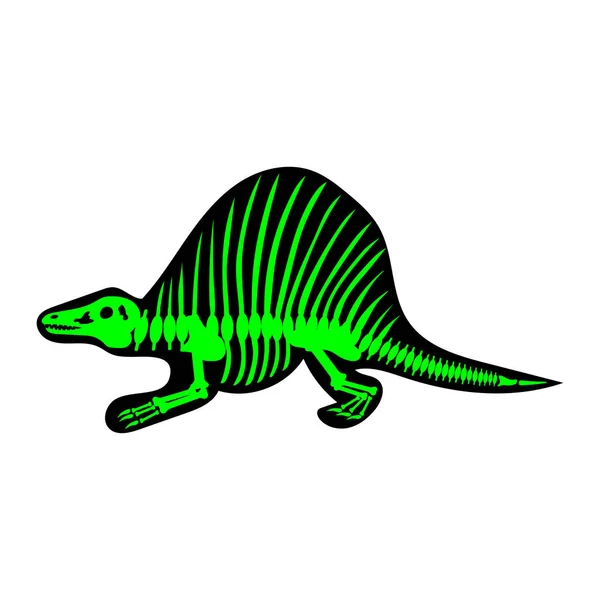 Малюнок Скелета Динозавра Білому Тлі Векторні Ілюстрації — стоковий вектор