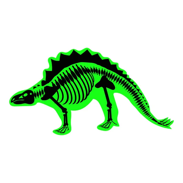 Dinosaurus Skelet Tekening Witte Achtergrond Vector Illustratie — Stockvector