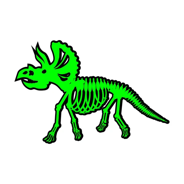 Dinosaurus Skelet Tekening Witte Achtergrond Vector Illustratie — Stockvector