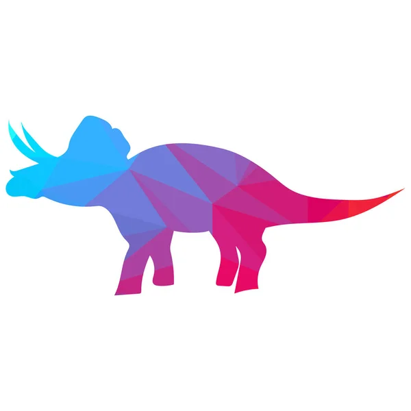 Dinossauro Colorido Fundo Branco Ilustração Vetorial —  Vetores de Stock