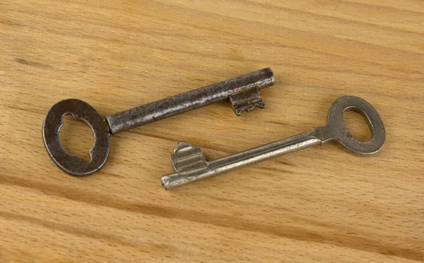 Régi Kulcsok Egy Háttér — Stock Fotó