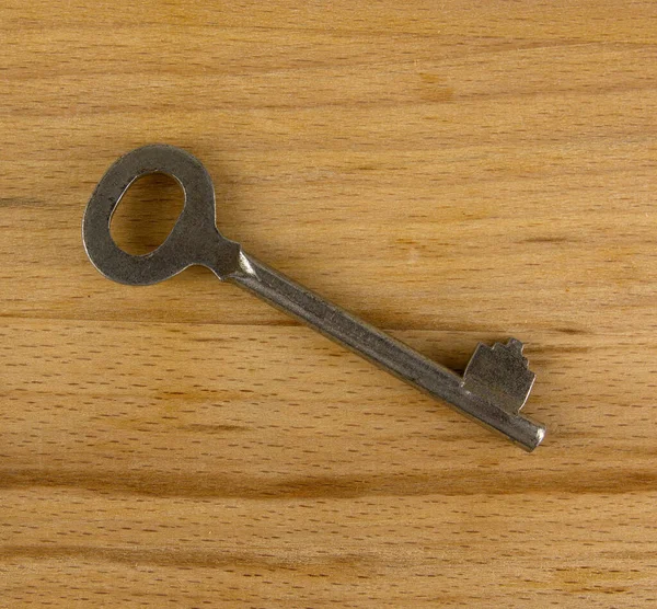 Old Key Wooden Background — Stock Photo, Image