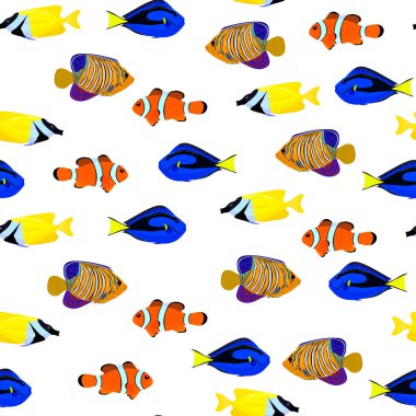 Tropik balık çizimi, pürüzsüz desen