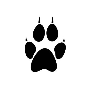 Beyaz arkaplanda köpek patisi ayak izi çizimi