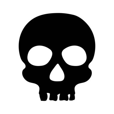 Beyaz arka planda insan kafatasının silüeti