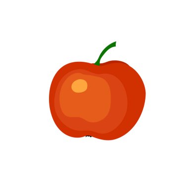 Beyaz arka plan üzerinde çizim elma