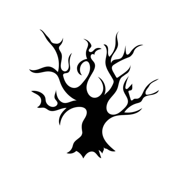 Ağaç Silueti Çizimi Vektör Illüstrasyonu — Stok Vektör