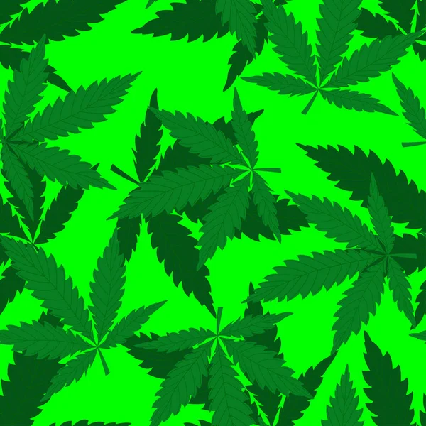 Cannabis Folhas Desenho Padrão Sem Costura —  Vetores de Stock